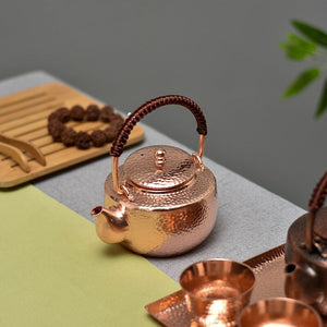Chinese Teapot Tea Pot Set Traditional Surface Hand-painted Teapot Handmade Hot Water Kettle Copper Burn Kettle Kongfu Tea Set acacuss