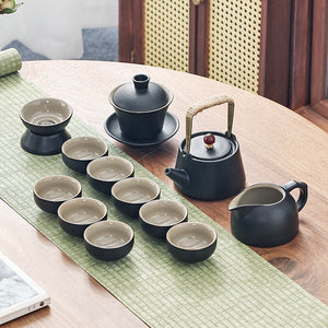 Chinese Travel Tea Set Gaiwan Portable Infusers Ceremony Ceramic Tea Sets Teacup Complete Tools Gift Juego Te Kitchen Teaware acacuss