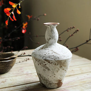 Chinese Zen Ceramic Vase, Living Room, Tea Room, Study Flower Arrangement, Wabi-Sabi, Wind Handmade, Vintage, Rough Pottery, acacuss