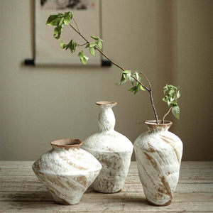 Chinese Zen Ceramic Vase, Living Room, Tea Room, Study Flower Arrangement, Wabi-Sabi, Wind Handmade, Vintage, Rough Pottery, acacuss