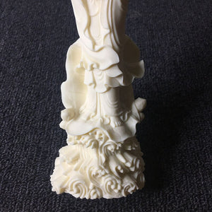 Chinese seek a child Avalokitesvara Buddha statue Resin figure sculpture Home worship statue White 18cm / 7.07 in acacuss