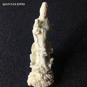 Chinese seek a child Avalokitesvara Buddha statue Resin figure sculpture Home worship statue White 18cm / 7.07 in acacuss