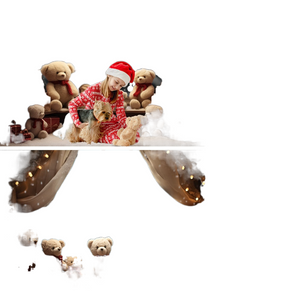 Christmas Bear Toy Photography Backdrops Baby Kids Portrait Photocall Xmas Windowsill Winter Snow Forest Background Decor Props acacuss