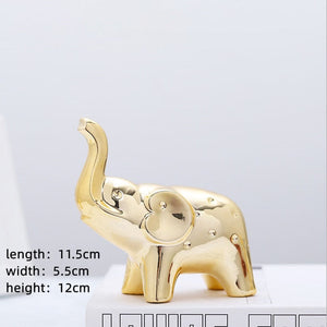 Christmas Decoration Ceramics Animal Figurines Ornaments Home Decor Cute Ceramic Elephant Statues And Sculptures Room Decor acacuss