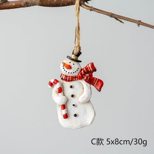 Christmas Decoration Crafts Small Resin Pendant Cute Horse Reindeer Pattern Design Xmas Tree Pendant Christmas Tree Decorations acacuss