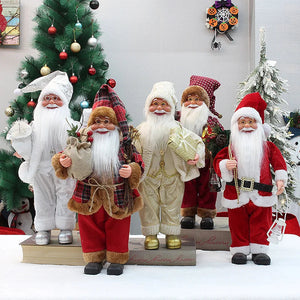 Christmas Decorations 18 Inch 46cm Standing Posture Santa Claus Doll Supermarket Window Decoration Ornaments acacuss