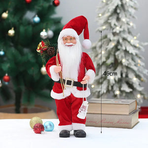 Christmas Decorations 18 Inch 46cm Standing Posture Santa Claus Doll Supermarket Window Decoration Ornaments acacuss