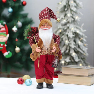 Christmas Decorations 18 Inch 46cm Standing Posture Santa Claus Doll Supermarket Window Decoration Ornaments acacuss
