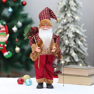Christmas Decorations 18 Inch 46cm Standing Posture Santa Claus Doll Supermarket Window Decoration Ornaments acacuss