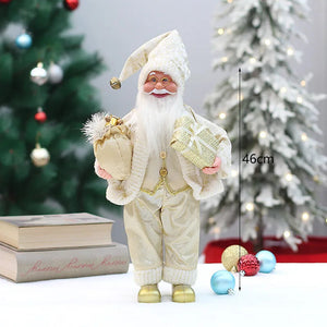 Christmas Decorations 18 Inch 46cm Standing Posture Santa Claus Doll Supermarket Window Decoration Ornaments acacuss