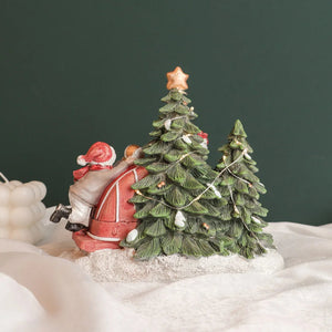 Christmas Decorations For Home Xmas Car Interior Decor Figurine Santa Clause Sculptures With Night Lights Guard Figure Gifts New acacuss
