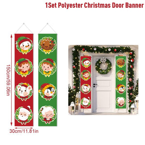 Christmas Door Decoration Merry Christmas Banner Decor for Home 2023 Hanging Christmas Ornament Navidad Happy New Year 2024 Gift acacuss