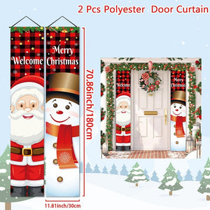Christmas Door Decoration Merry Christmas Banner Decor for Home 2023 Hanging Christmas Ornament Navidad Happy New Year 2024 Gift acacuss