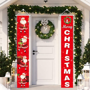 Christmas Door Decoration Merry Christmas Banner Decor for Home 2023 Hanging Christmas Ornament Navidad Happy New Year 2024 Gift acacuss