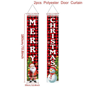 Christmas Door Decoration Merry Christmas Banner Decor for Home 2023 Hanging Christmas Ornament Navidad Happy New Year 2024 Gift acacuss