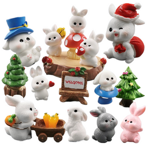 2023 Hot Christmas Easter Rabbit Figurine Landscape Home Kawaii Room Decor Miniature Fairy Garden Decoration Accessories Modern acacuss