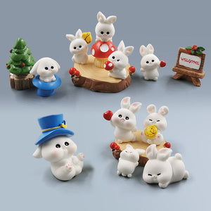 2023 Hot Christmas Easter Rabbit Figurine Landscape Home Kawaii Room Decor Miniature Fairy Garden Decoration Accessories Modern acacuss