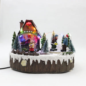 2024 New Arrival Christmas House Ornaments Revolving Christmas Tree / Figurines Resin Glowing And Music Playing Home Decorations acacuss