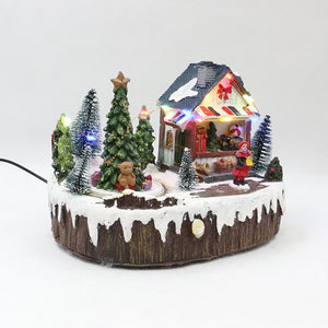 2024 New Arrival Christmas House Ornaments Revolving Christmas Tree / Figurines Resin Glowing And Music Playing Home Decorations acacuss