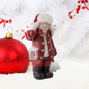 2023 Christmas Lantern Sculpture Garden Figurines Ornament Resin Lantern Props Children's Resin Statue Decoration New Year Gifts acacuss