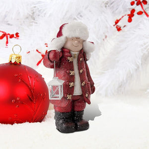 2023 Christmas Lantern Sculpture Garden Figurines Ornament Resin Lantern Props Children's Resin Statue Decoration New Year Gifts acacuss