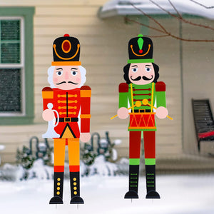 Christmas Outdoor Decoration Yard Signs Nutcracker Soldier Figure Garden Stakes Lawn Sign For Outside Pathway Walkway Decor 2023 acacuss