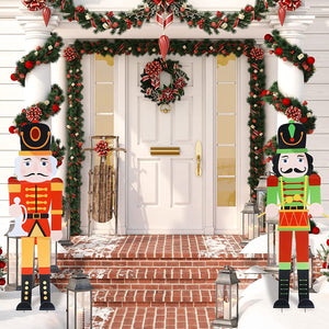 Christmas Outdoor Decoration Yard Signs Nutcracker Soldier Figure Garden Stakes Lawn Sign For Outside Pathway Walkway Decor 2023 acacuss