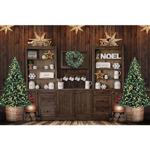 Christmas Photography Backdrop Photocall Window Tree Gift Baby Portrait Party Decor Background Photographic Photo Studio acacuss