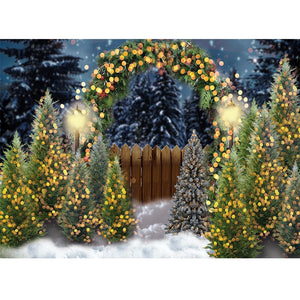 Christmas Photography Backdrop Photocall Window Tree Gift Baby Portrait Party Decor Background Photographic Photo Studio acacuss