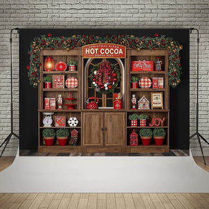 Christmas Photography Backdrop Photocall Window Tree Gift Baby Portrait Party Decor Background Photographic Photo Studio acacuss