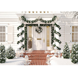 Christmas Photography Backdrop Photocall Window Tree Gift Party Decor Background Portrait Photographic Kids Photo Studio acacuss