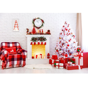 Christmas Photography Backdrop Photocall Window Tree Gift Party Decor Background Portrait Photographic Kids Photo Studio acacuss