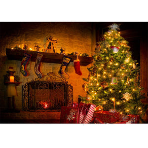 Christmas Photography Backdrop Photocall Window Tree Gift Party Decor Background Portrait Photographic Kids Photo Studio acacuss
