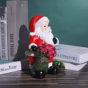Christmas Santa Claus Figure Statues Resin Crafts Vase Sculpture Desktop Festival Ornament Living Room Interior Home Decor Gift acacuss