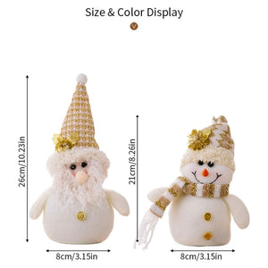 Christmas Santa-Claus Figurine Snowman Standing Statue Christmas Decoration Desktop Ornaments 2023 New Year Gift acacuss