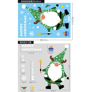 Christmas Santa Claus Window Stickers Wall Ornaments Christmas Pendant Merry Christmas For Home Decor New Year Stickers 2023 acacuss