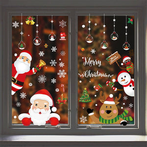Christmas Santa Claus Window Stickers Wall Ornaments Christmas Pendant Merry Christmas For Home Decor New Year Stickers 2023 acacuss