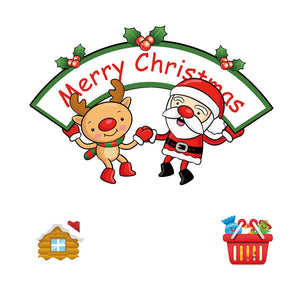 Christmas Santa Claus Window Stickers Wall Ornaments Christmas Pendant Merry Christmas For Home Decor New Year Stickers 2023 acacuss