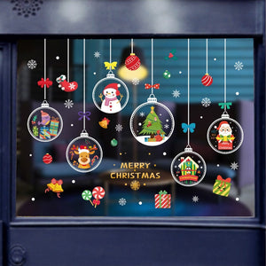 Christmas Santa Claus Window Stickers Wall Ornaments Christmas Pendant Merry Christmas For Home Decor New Year Stickers 2023 acacuss