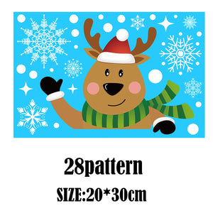 Christmas Santa Claus Window Stickers Wall Ornaments Christmas Pendant Merry Christmas For Home Decor New Year Stickers 2023 acacuss