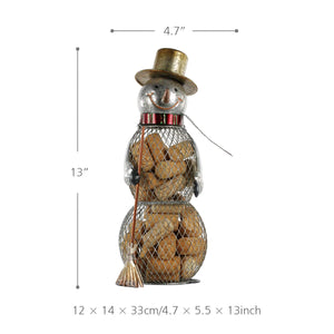 Christmas Snowman Cork Container Metal Handcrafts Home Decoration Practical Crafts Christmas Gift Kitchen Cork Storage Decor acacuss