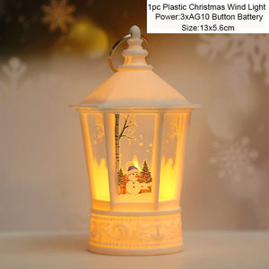 Christmas Snowman Santa Hot Air Balloon Microlandscape Ornament with LED Light Christmas Decor for Home New Year 2024 Navidad acacuss