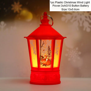 Christmas Snowman Santa Hot Air Balloon Microlandscape Ornament with LED Light Christmas Decor for Home New Year 2024 Navidad acacuss