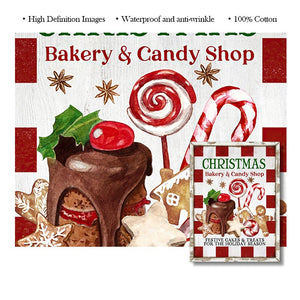 Christmas Wall Art Print Hot Chocolate Candyland Express Gingerbread Bakery Sign Poster Vintage Canvas Painting Kitchen Decor acacuss