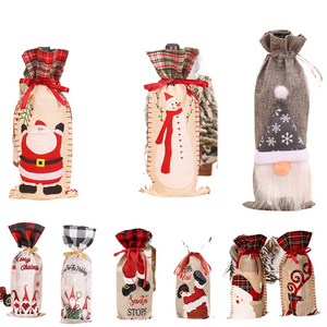 Christmas Wine Bottle Cover Merry Christmas Decorations For Home Christmas Ornament Xmas Table Decor New Year 2024 Navidad Gift acacuss