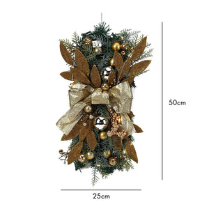 Christmas Wreath Christmas Front Door Window Stairs Wreaths 16 inches Stairway Swag Trim Christmas Holiday Decoration acacuss