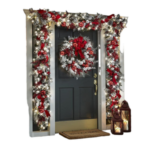 Christmas Wreath Outdoor Xmas Decorations Signs Home Wreath Garden Office Porch Front Door Hanging Garland 2023 New Year Decor acacuss