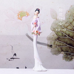 Classical Chinese Ladies Resin Creative Decoration Bedroom Study Living Room Home Crafts Home Decoration acacuss