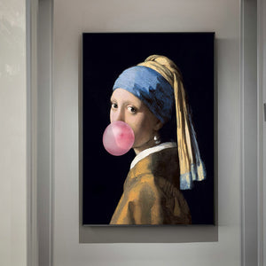 Classical European Oil Woman Canvas Fun Lips Pen Paintings Wall Abstract Landscape Wall Art Prints Posters Pictures Home Decor acacuss
