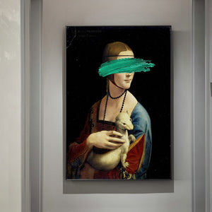 Classical European Oil Woman Canvas Fun Lips Pen Paintings Wall Abstract Landscape Wall Art Prints Posters Pictures Home Decor acacuss
